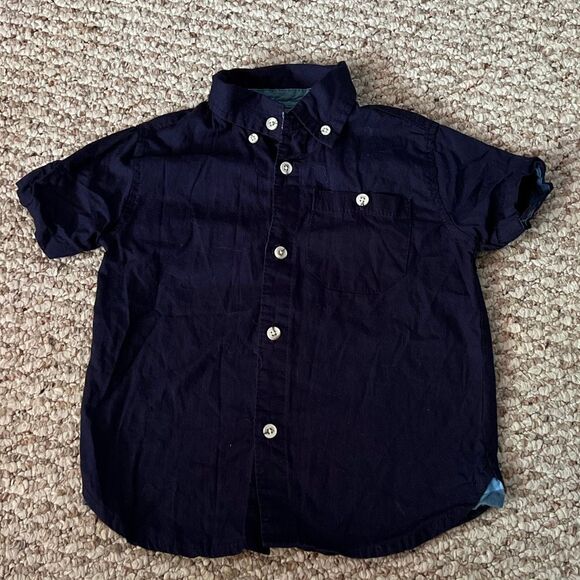 Stitch & Stone Size 4T navy blue button down boys shirt - Picture 1 of 5